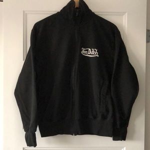 Von Dutch Originals - Iconic Eyeball with Wings Logo Zip Sweatshirt in black